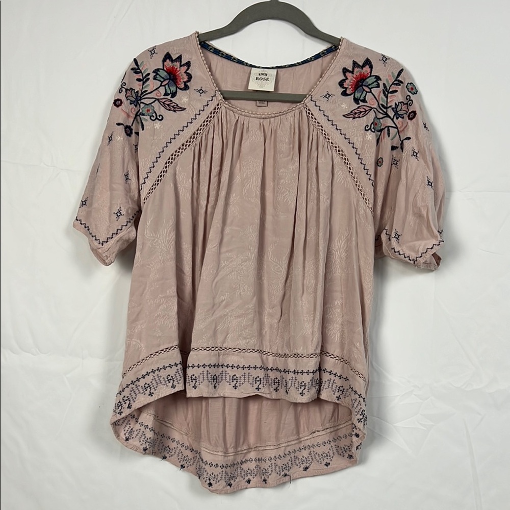Embroidered Blush Top